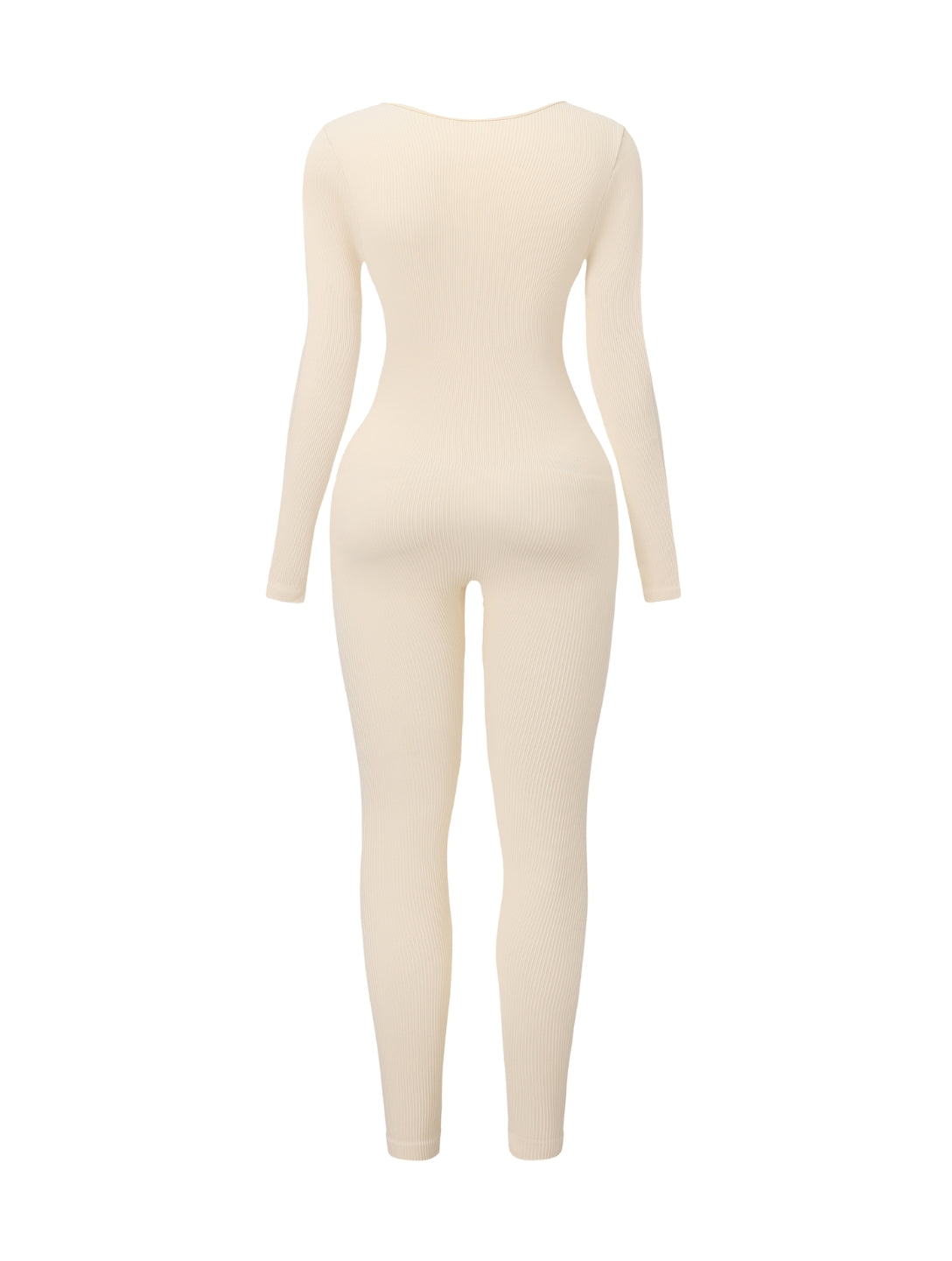 Ribbed Square Neck Jumpsuit