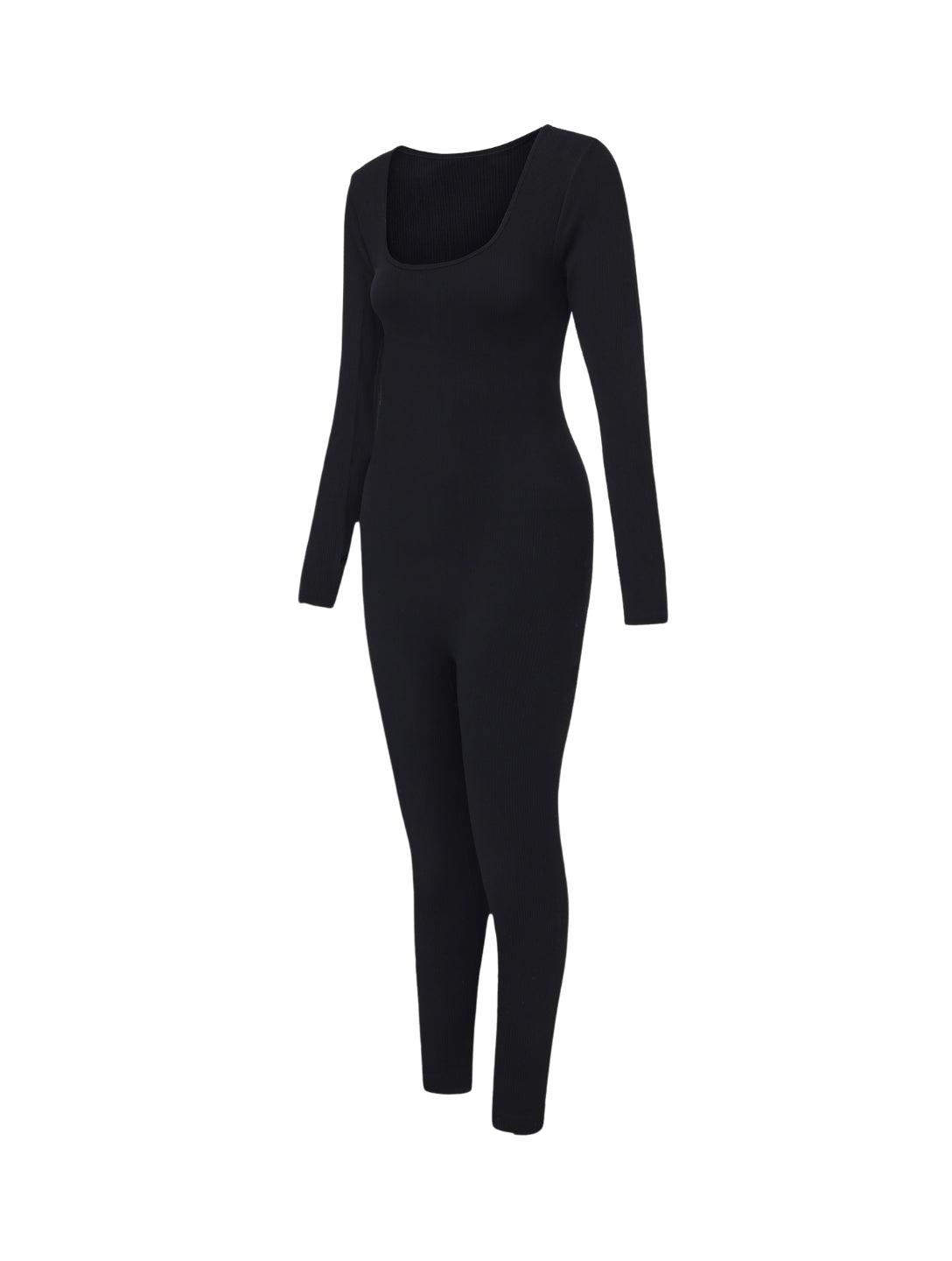 Ribbed Square Neck Jumpsuit