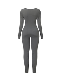 Ribbed Square Neck Jumpsuit