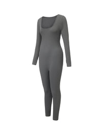 Ribbed Square Neck Jumpsuit