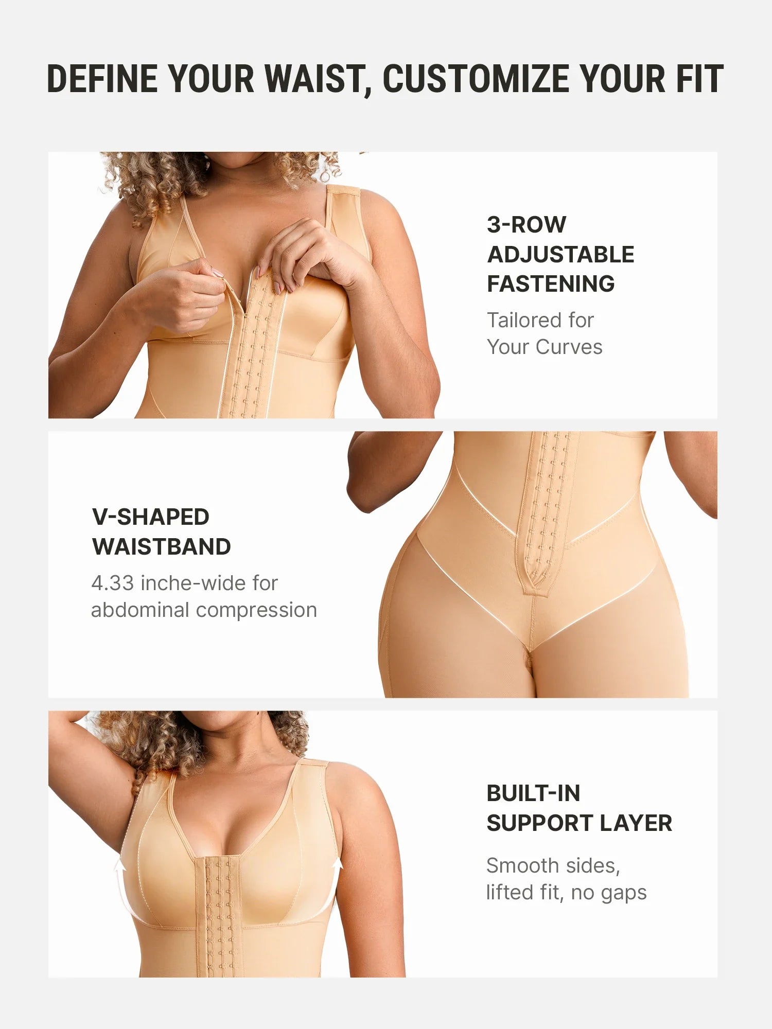 Feelingirl FeelVibe™ V-Band Waist Snatching Contour Bodysuit