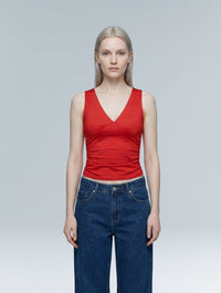 V-Neck Ruched Top