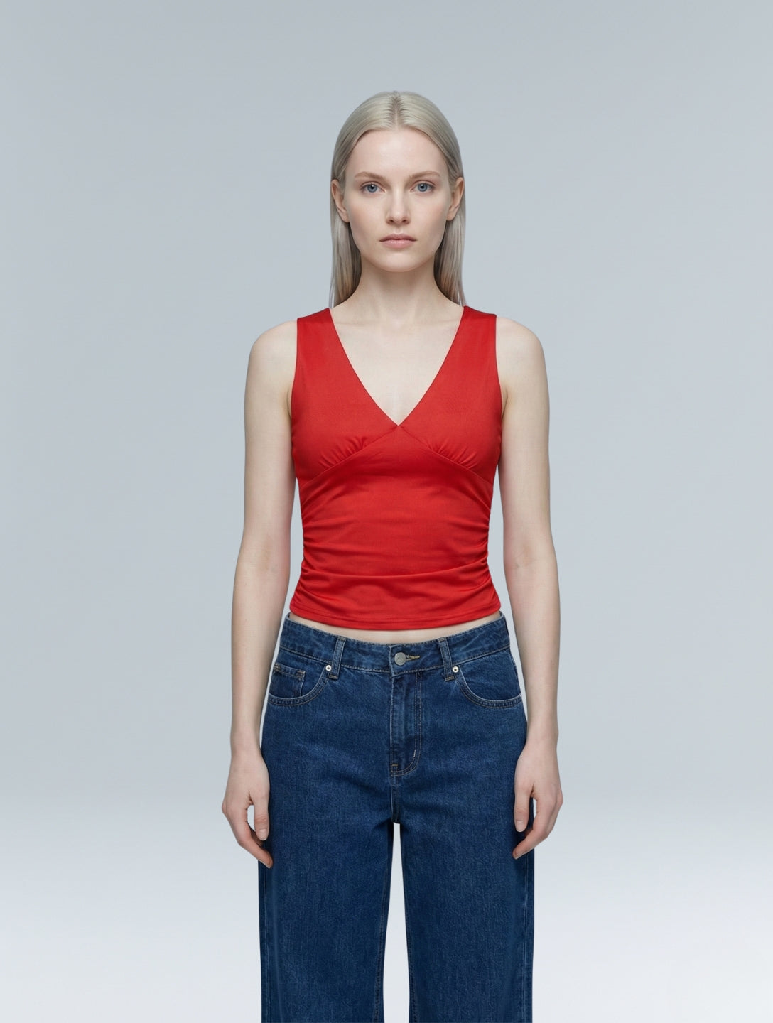 V-Neck Ruched Top