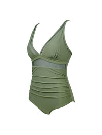 The Sculpting V-Neck Mesh Suit
