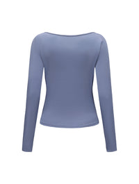 Boat Neck Long Sleeve Top