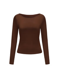Boat Neck Long Sleeve Top