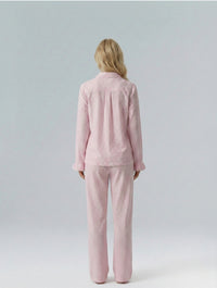 Cotton Stripe Pajama Set with Ruffle Sleeve
