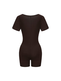 Square Neck Short Sleeve Jumpsuit