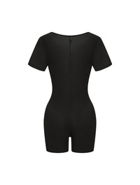 Square Neck Short Sleeve Jumpsuit