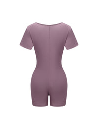 Square Neck Short Sleeve Jumpsuit
