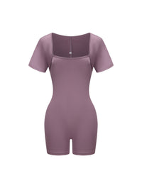 Square Neck Short Sleeve Jumpsuit