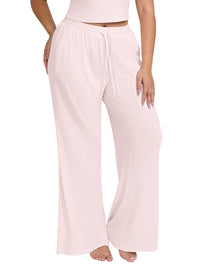 Wide Leg Ribbed Lounge Pants