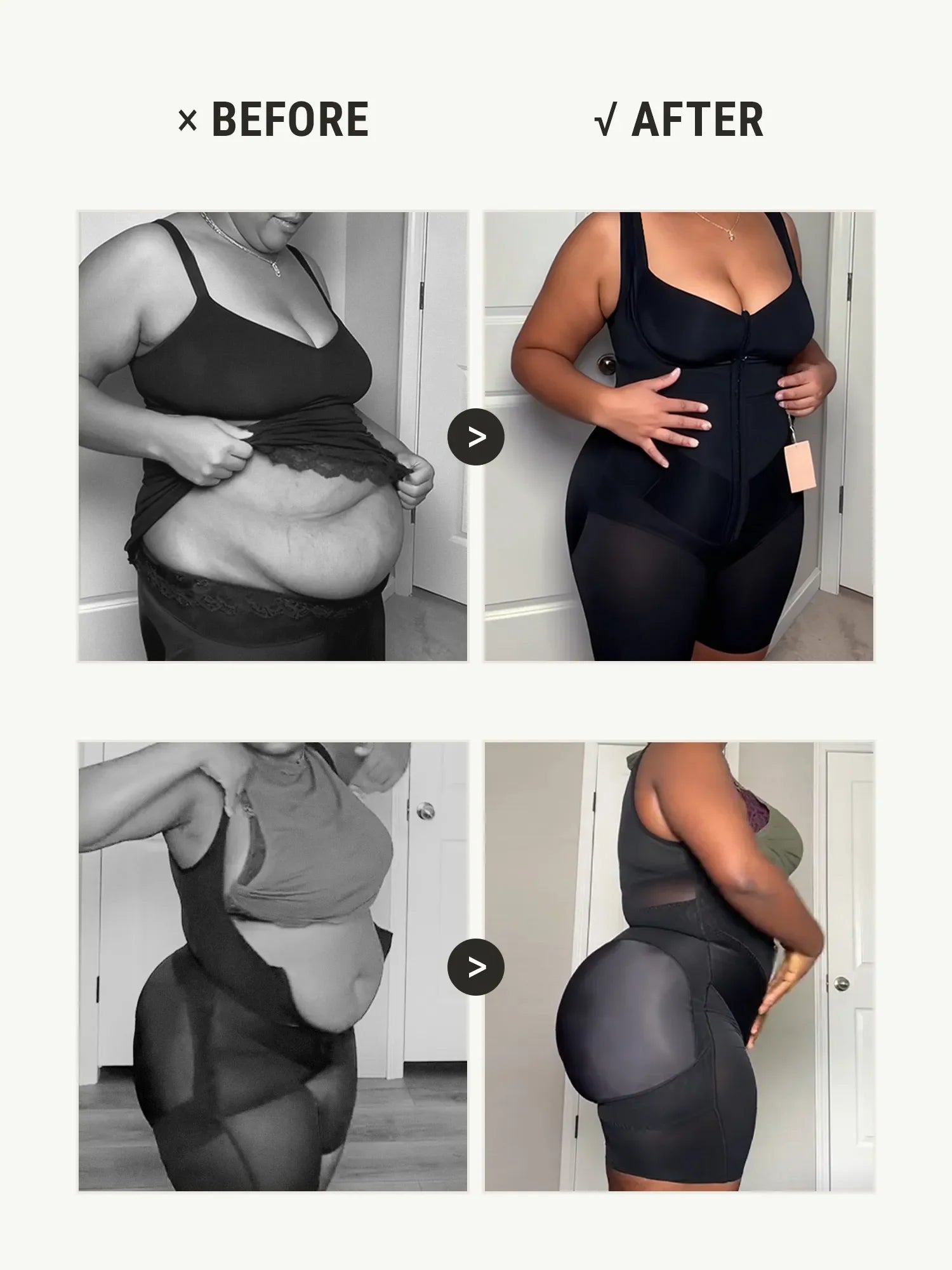 Feelingirl Full-Coverage Chest Faja Tummy Control Butt Lift Bodysuit